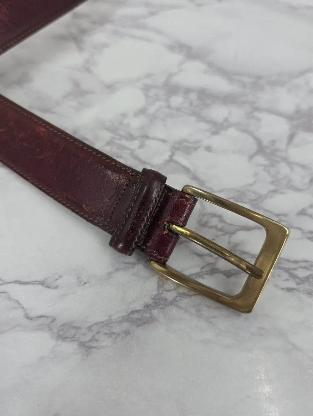 Trafalgar Cortina Handmade Leather Oxblood Burgundy Belt Kholmogor Cowhide
